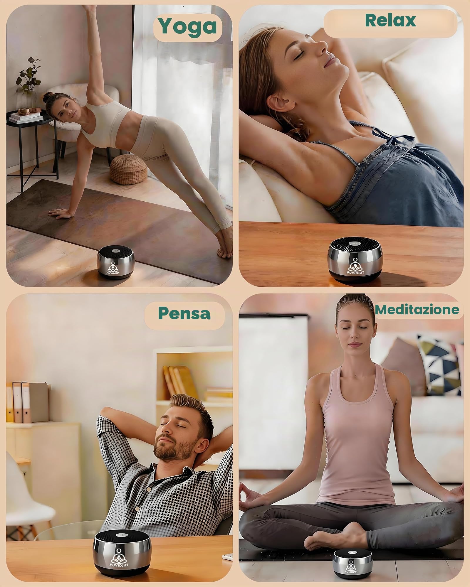Dispositivo di guarigione del tono per meditazione, per yoga, consapevolezza, meditazione, canto, terapia dei chakra e dello stress