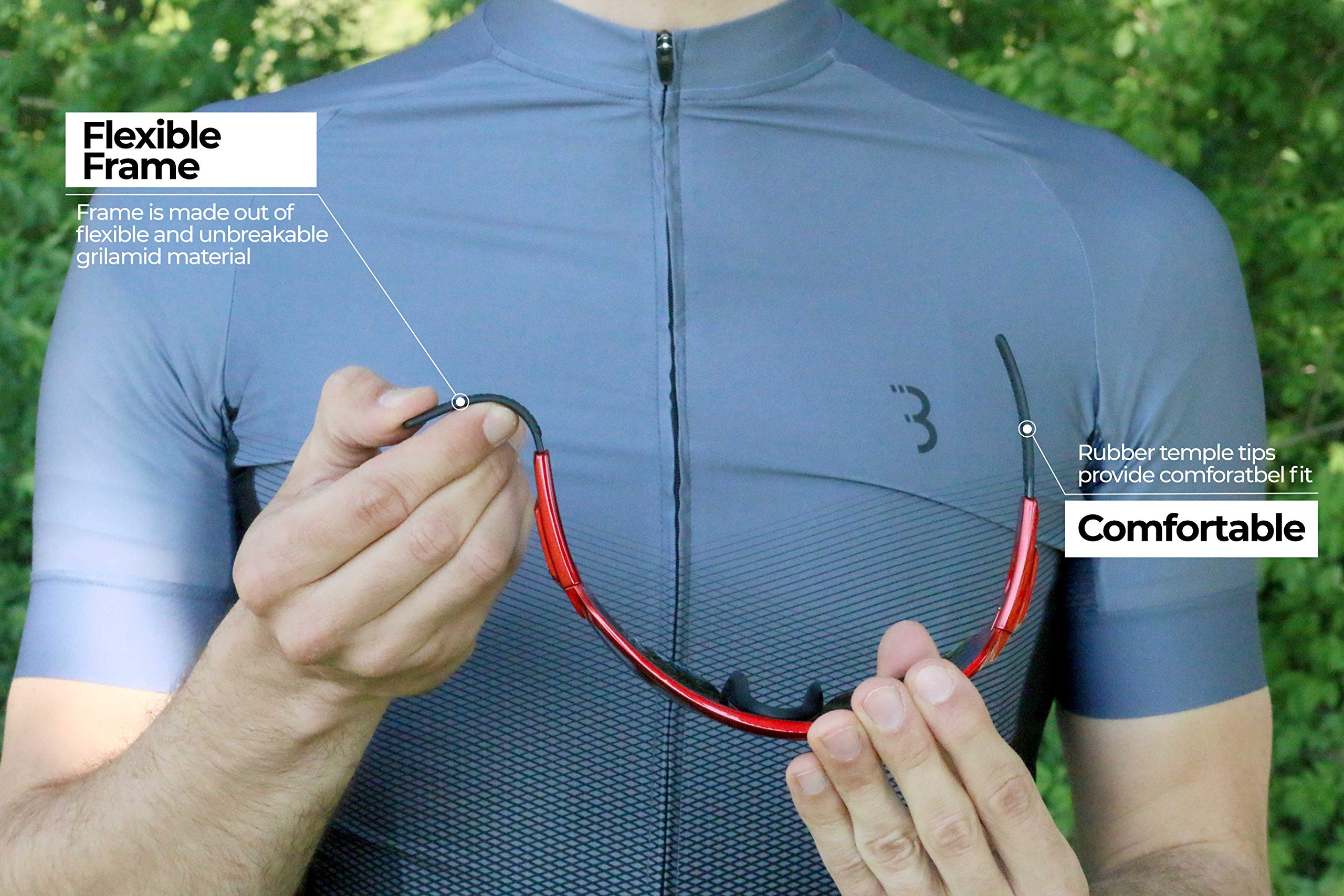 Bbb Cycling Okulary sportowe unisex z połyskiem czerwone, jeden rozmiar
