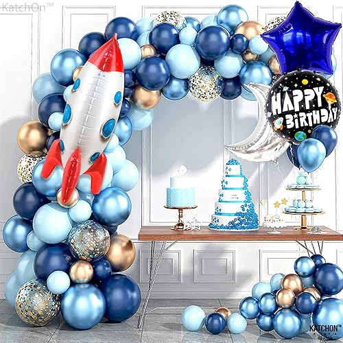 Miniatura 7 de KatchOn Globos de cohete para decoraciones de cumpleaños espaciales 33 x 19 pulgadas globo de papel de aluminio rojo cohete para decoraciones