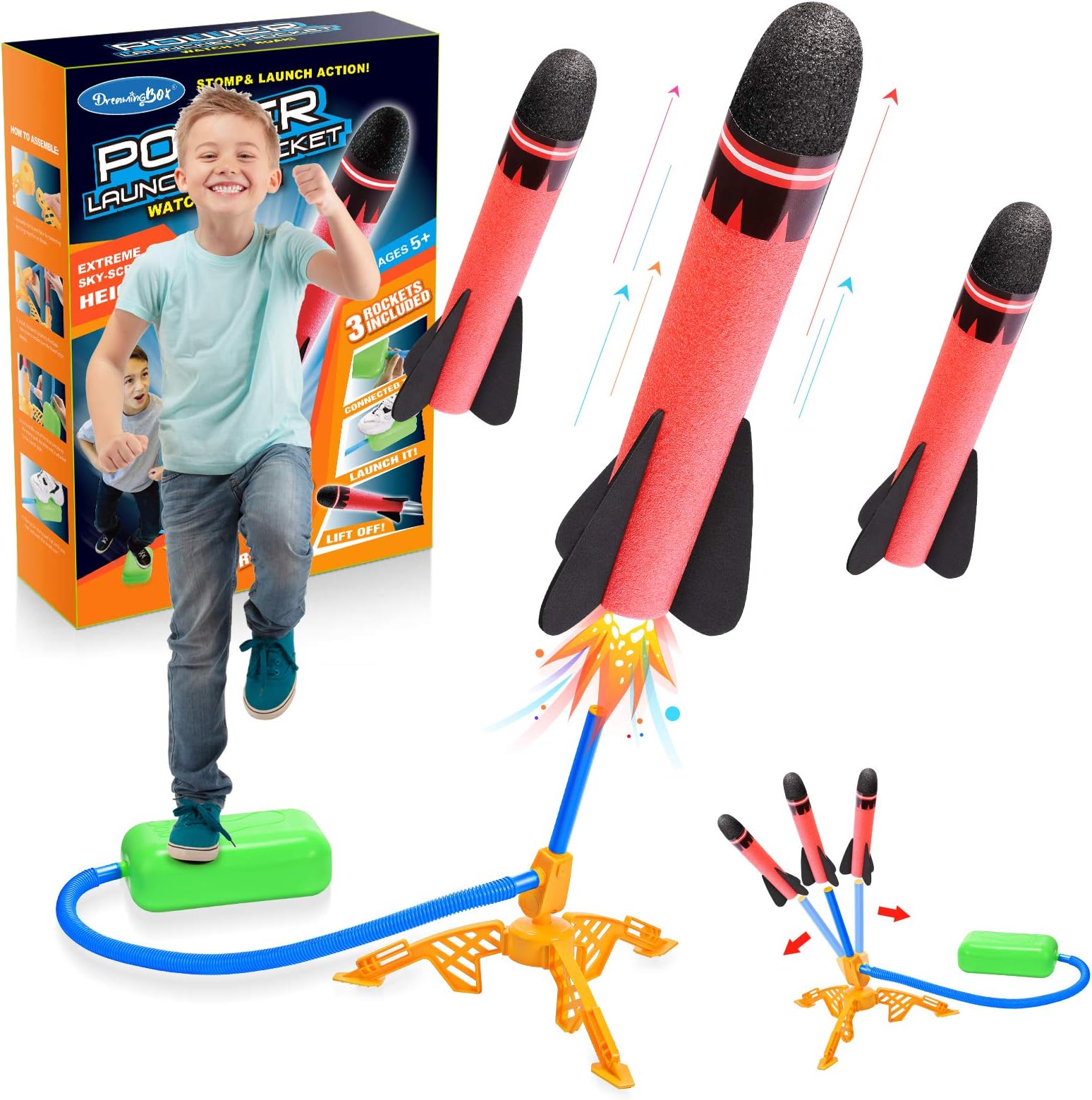 Boy Toys for 4 5 6 Year Old, Toy Rockets Boys Age 3-9 Girl Gifts for 3-12 Year Old Kids Toy Age 3-5 Boy Gifts Autism Toy Rocket for Kid Outdoor Toys Kid Garden