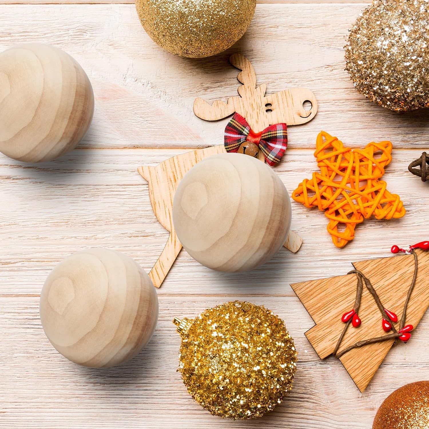 4 inch Wooden Balls, 2PACK Unfinished Round Wood Balls, 100mm Large Natural Wooden Balls for Crafts and DIY Decorative Projects - Image 5