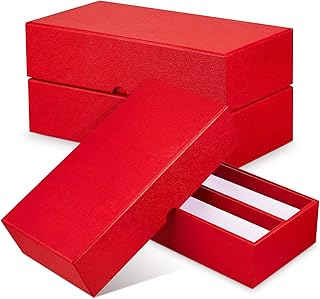 3 Pcs Double Row Coin Storage Box Coin Collecting Supplies Coin Box Coin Holders for Collectors Coin Cases Collecting Box, 9 x 2 x 2 Inch About Half Box (Red)