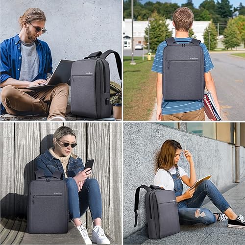 Miniatura 6 de Victoriatourist Mochila para laptop de 15.6 pulgadas, mochilas de viaje delgadas y duraderas con puerto de carga USB, bolsa de computadora