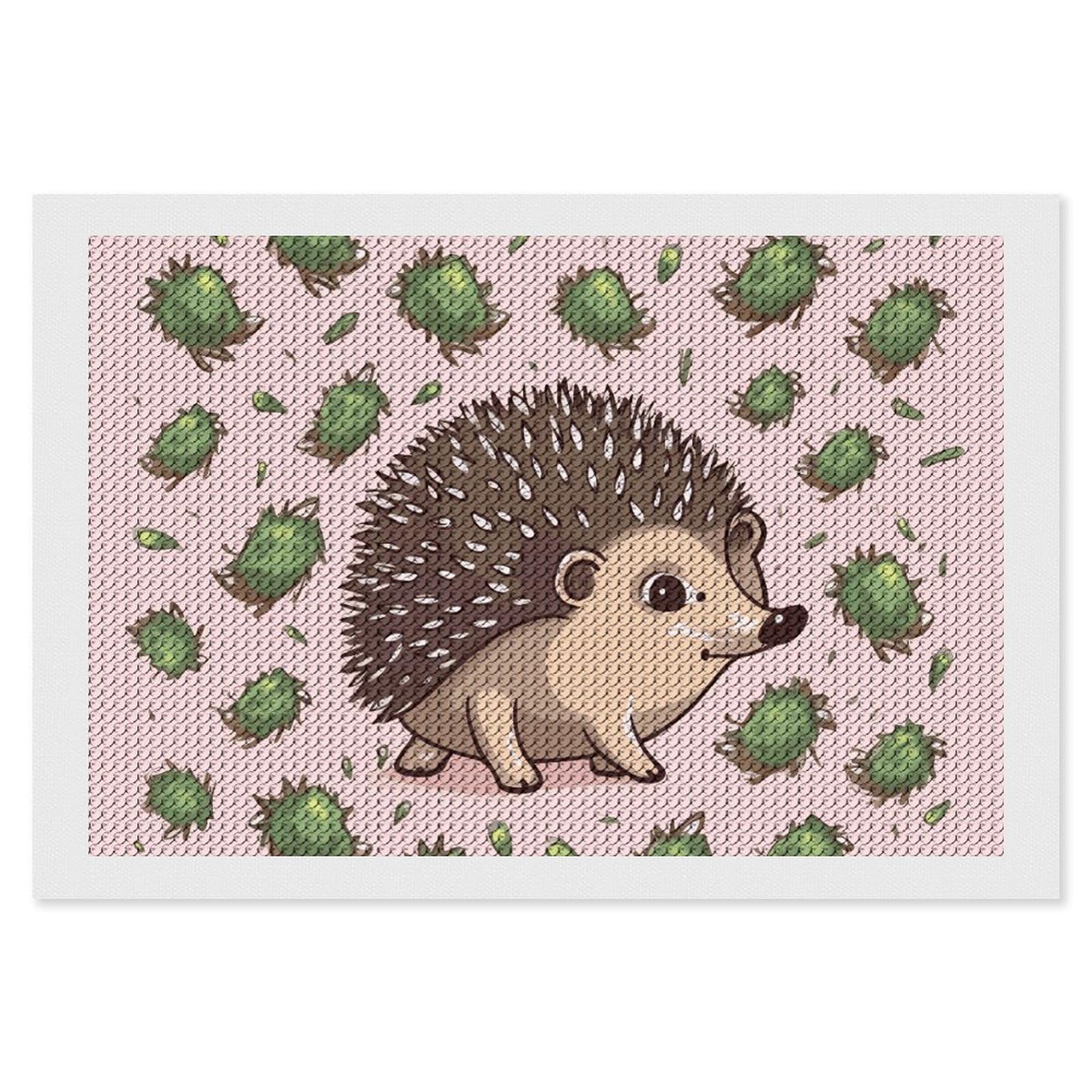 NONHAI Diamond Painting Kits for Adults - DIY Diamond Art Kits for Beginners - Full 5D Paint Drill Diamond Dots Paintings- Cartoon Hedgehog Diamonds Pictures Gem Art and Craft Wall Decor 8"x12"