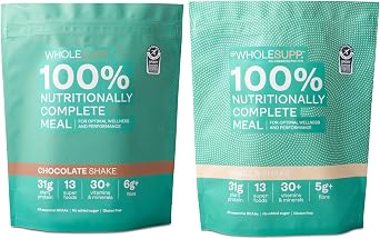 Whole Supp Vegan Meal Replacement Shake Variety Pack, Chocolate & Vanilla 2 Bag Bundle - 30 Meals   31g Plant Protein Powder, 30+ Vitamins, 13 Superfoods, High Fibre, Gluten-Free, 2 x 1.5kg