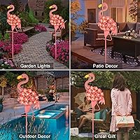 Vista 3 de Homeimpro Luces solares de jardín, flamenco, decoración de patio, regalos para mujeres, decoración al aire libre, luces de estaca, impermeables