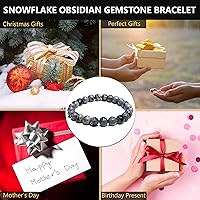 Vista 36 de Pulsera de turmalina negra, pulsera de cristal curativo natural para mujeres y hombres, pulsera de cuentas redondas de 0.315 in para espiritual