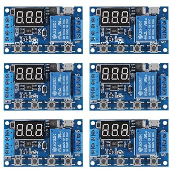 6pcs DC 6-30V Timer Relay Programmable Delay Relay Module Cycle Timer with LCD Display / 5V Micro USB, Smart Home Controller