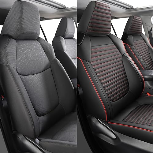 Miniatura 2 de LINGVIDO Fundas de asiento de automóvil RAV4 de ajuste personalizado, juego completo de protectores de cojín para vehículo automotriz para Toyota