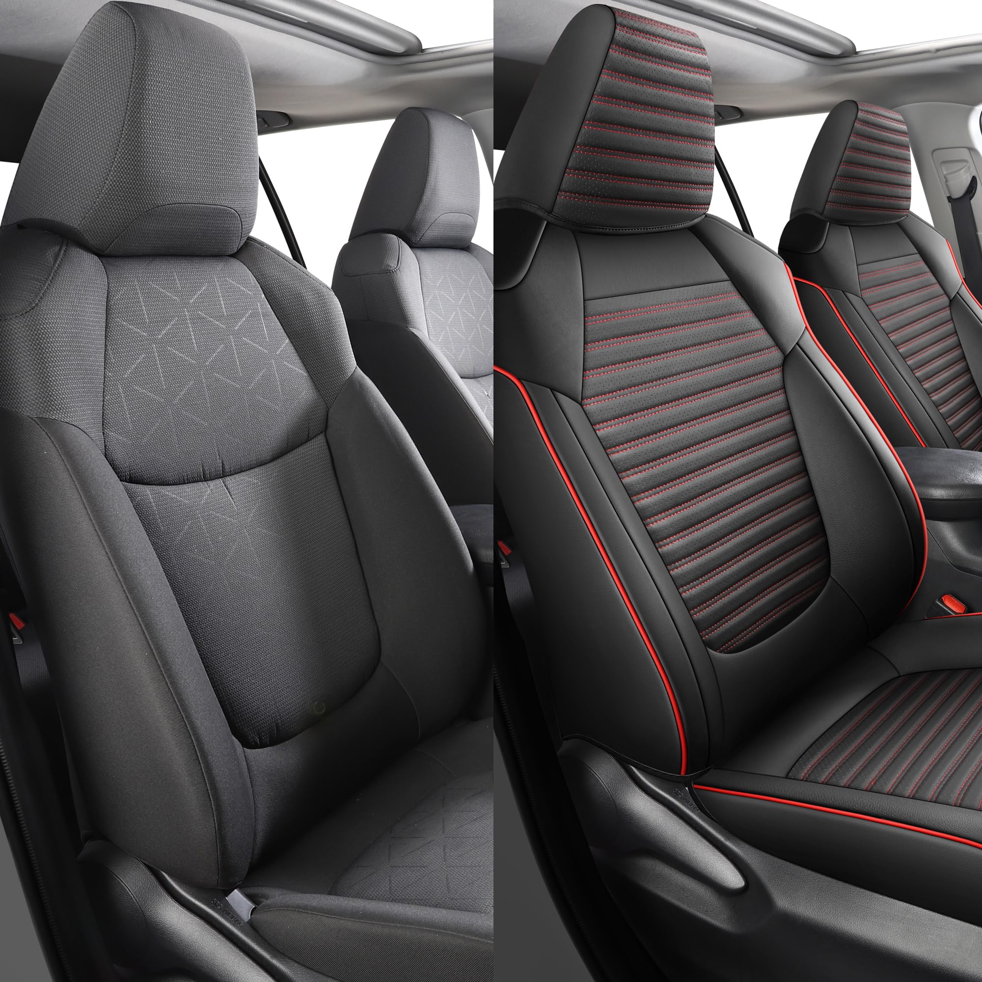 LINGVIDO Coprisedili impermeabili per RAV4, set completo di protezioni per cuscini per veicoli automobilistici per Toyota RAV4 2019 2020 2021 2022 2023