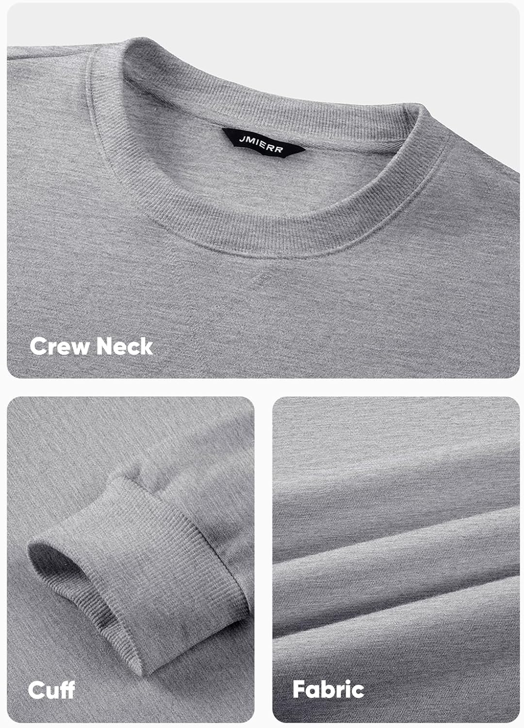 JMIERR Men's Fleece Crewneck Sweatshirt Casual Long Sleeves Cotton Warm Basic Pullover Fashion Shirts - Image 4