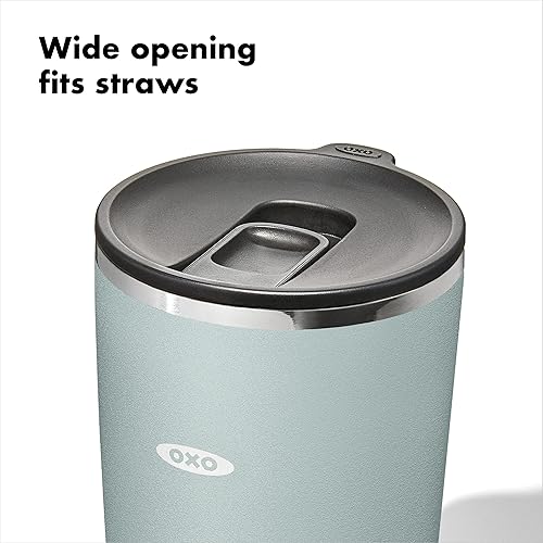Miniatura 3 de OXO Strive - Vaso aislado de 16 onzas con tapa deslizante, color pizarra