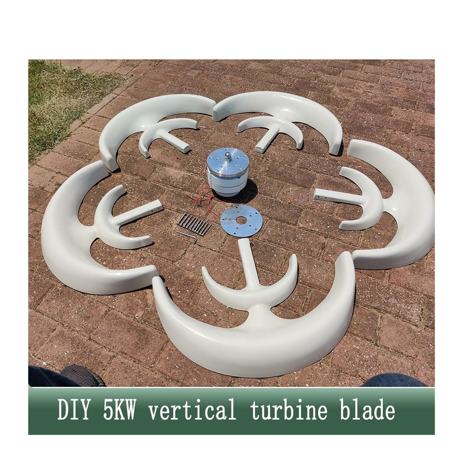 Turbine Éolienne Verticale 500w 12V 24V Éolienne Lame Générateur À Aimant Permanent Contrôleur De Ceinture Triphasé(White,1 Piece Blade)