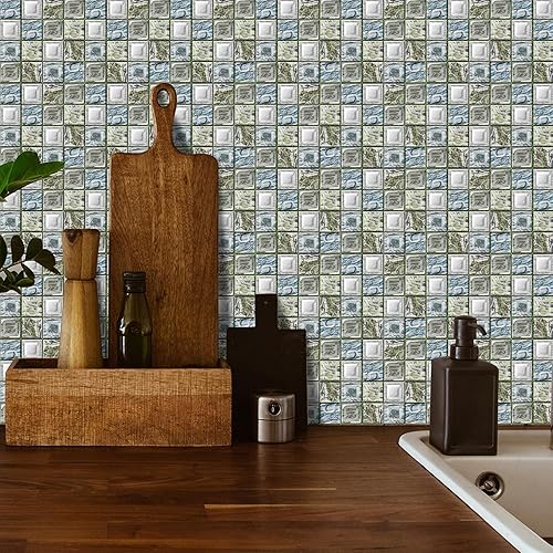 Adhesivo para azulejos de mosaico, despegar y pegar, pegar en azulejos de pared para cocina, azulejos de pared, calcomanías de baño, autoadhesivos,