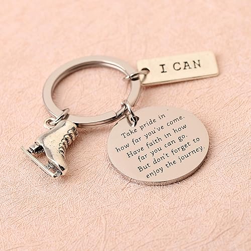 Miniatura 8 de BNQL Llavero de patinadora sobre hielo regalo de patinaje artístico regalo para amantes del patinaje regalo para el equipo de patinaje