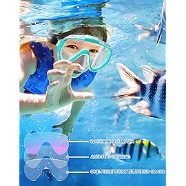 Norabidea Swim Goggles Adult Kids, Anti Fog Swimming Goggles with Nose Cover ,No Leaking Clear Snorkel Dive Mask 180 Wide View Men Women Youth Boys Girls