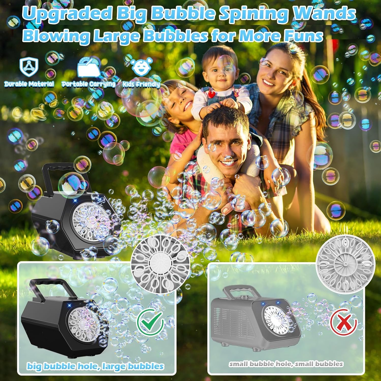 Neue Seifenblasenmaschine, Automatische Seifenblasenmaschine Kinder 10000 Blasen/Minute mit 240ML Tank, Blasenmaschine Geschenk für Kinder/Geburtstag/Party, Bubble Machine