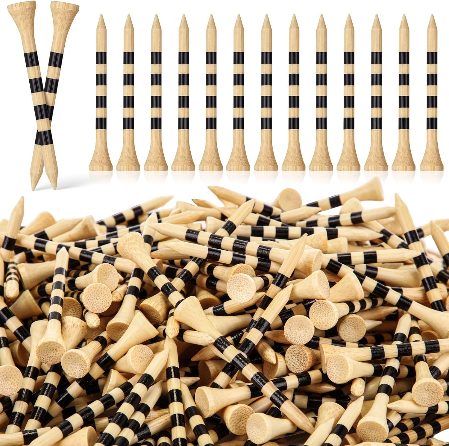 Mudder 600 Pack Golf Tees Bulk Wooden Golf Tees Wood for Men Balls Accessories