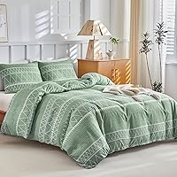 Vista 37 de Lekesky Funda de edredón tamaño Queen, juego de ropa de cama reversible de 3 piezas con cierre de cremallera y lazos en las esquinas