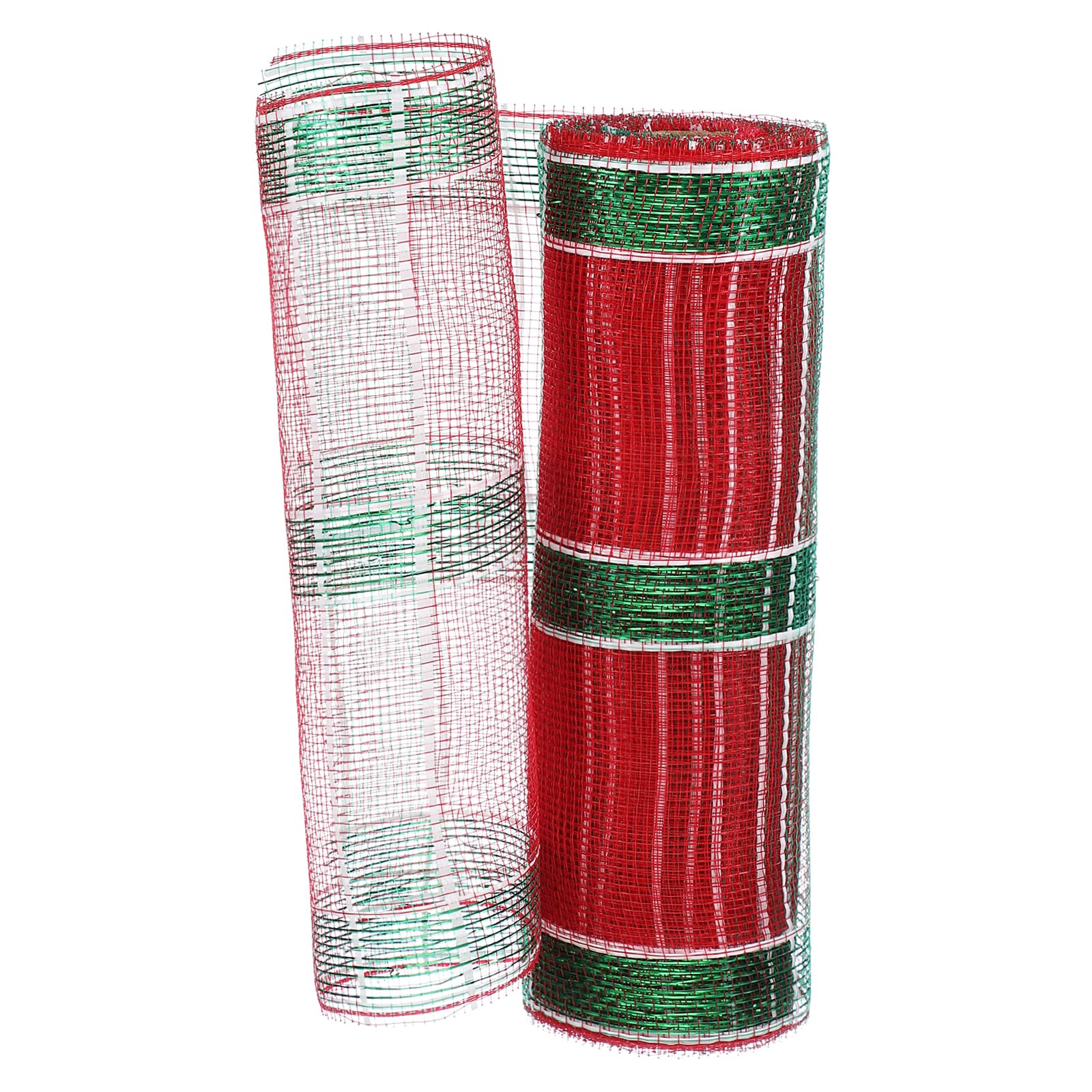 PATIKIL Decorative Mesh Ribbon, 10 Inch x 10 Yard Mesh Ribbon Roll Foil Metallic for Christmas Tree Wreath Decoration Red/Green/White