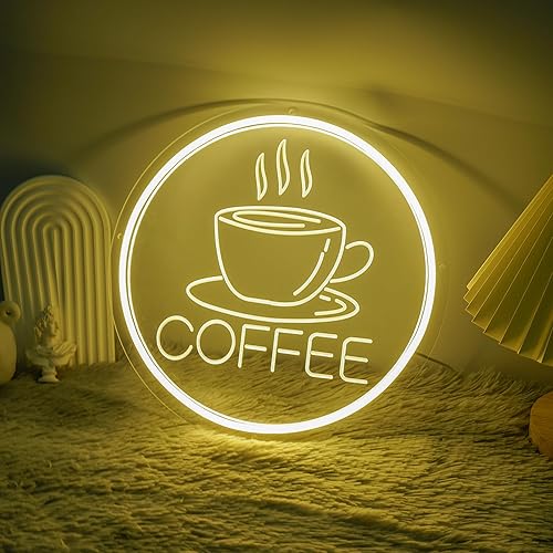 Miniatura 2 de BIOWAY - Letrero de neón de café para bar, decoración de estación de café, letrero de neón para bar, cerveza, pub, tienda, letrero de barra con