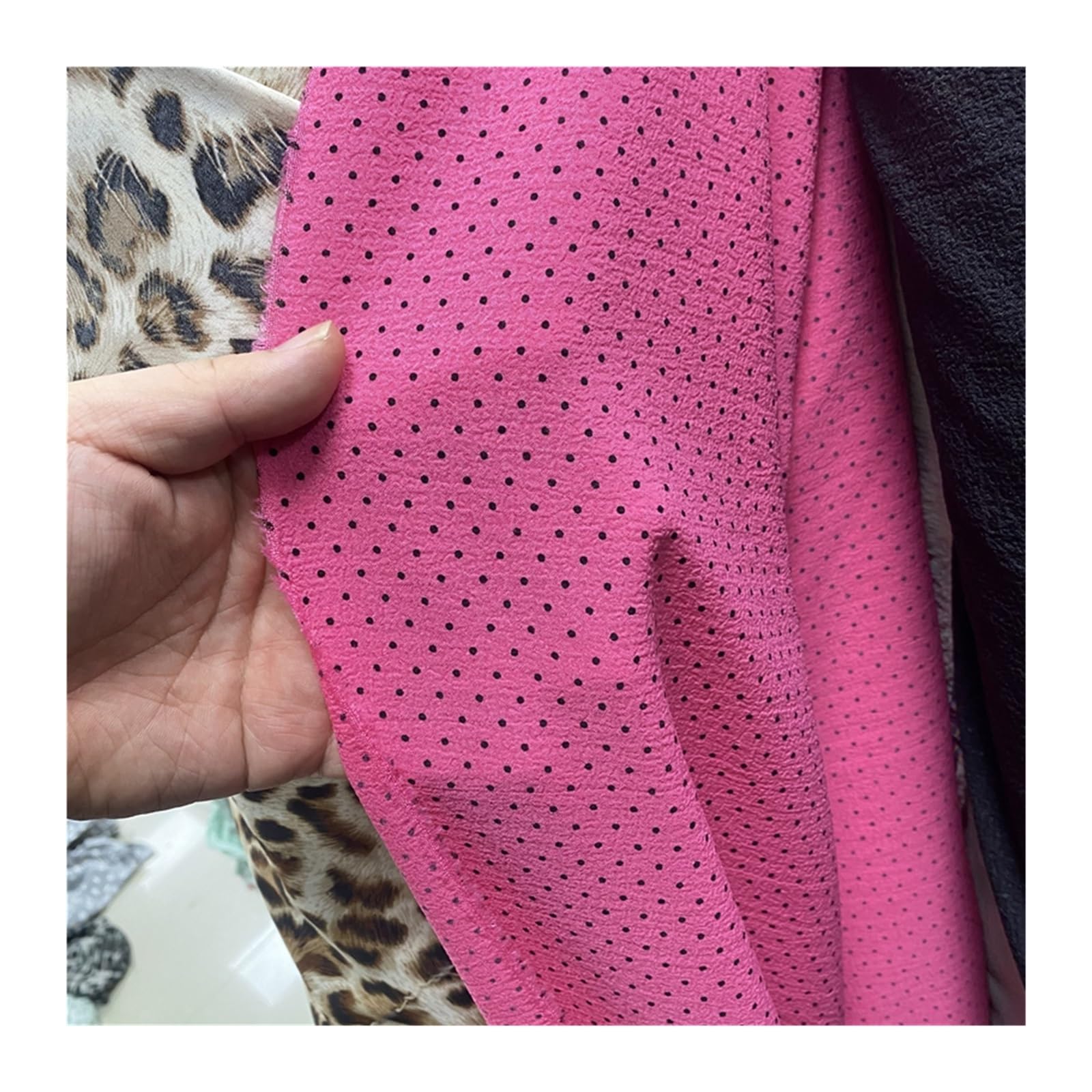 Polka Dot Fabric Multicolor Multiple Sizes for Clothing Crafts(Color1,Length 1 Meter)