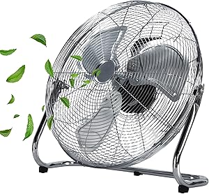 Floor fan | Diameter 46 cm | 102 m3/min air flow | 1,350 rpm | 3 speed settings | power wind machine | air cooler | floor …