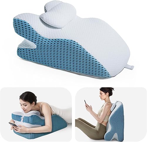 Miniatura 18 de Daneey Almohada de cuña de cama, almohada de lectura para adulto, almohada de cuña para dormir, almohada de espalda para sentarse en la cama