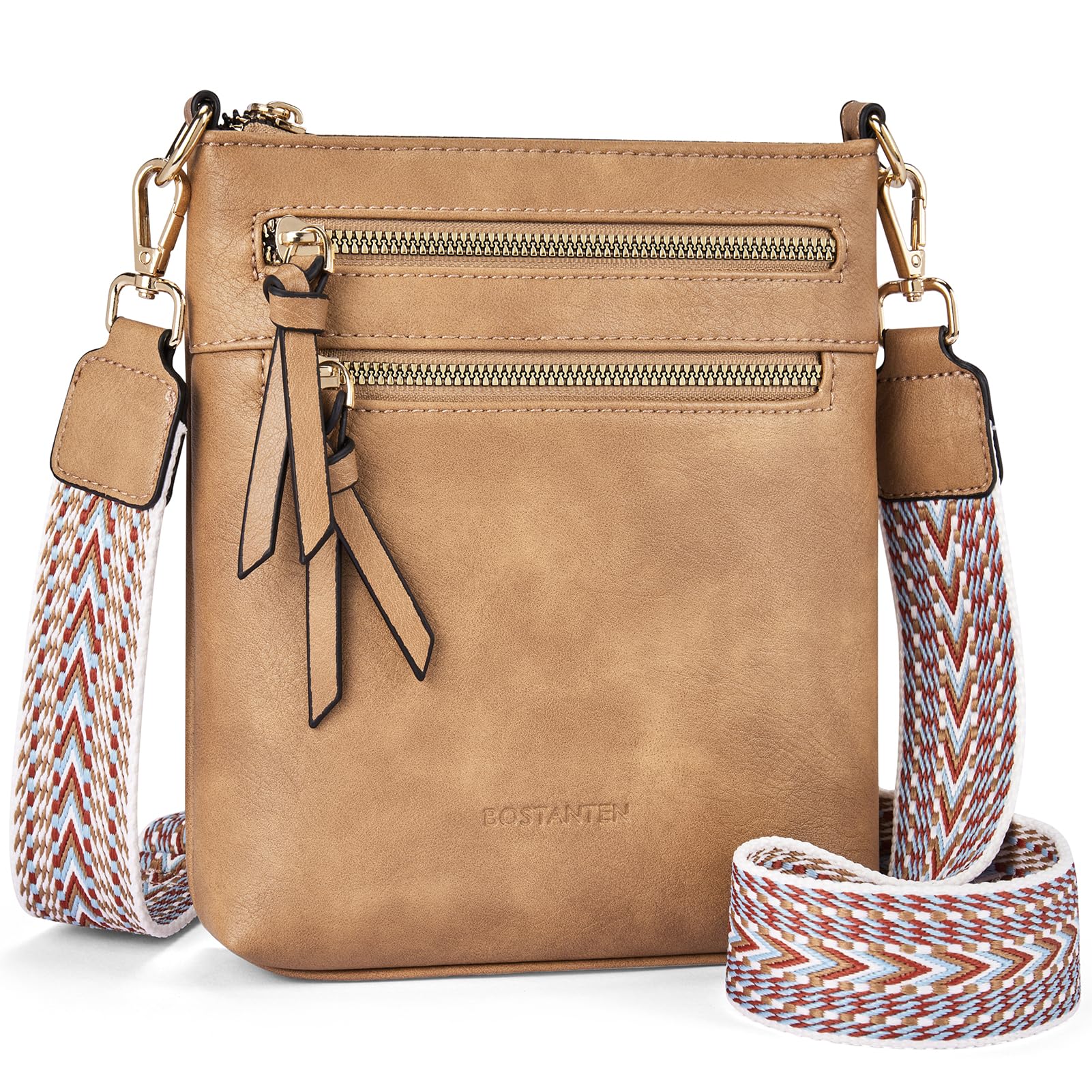 BostantenSmall Crossbody Phone Purses for Women Crossbody Bags Trendy Leather Shoulder Handbag with Card Slots