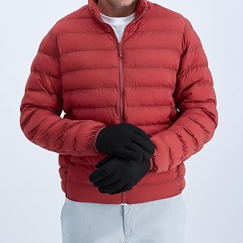isotoner Mens Tech Stretch Touchscreen Texting Double Lined Cold Weather Gloves with Water Repellent Technology