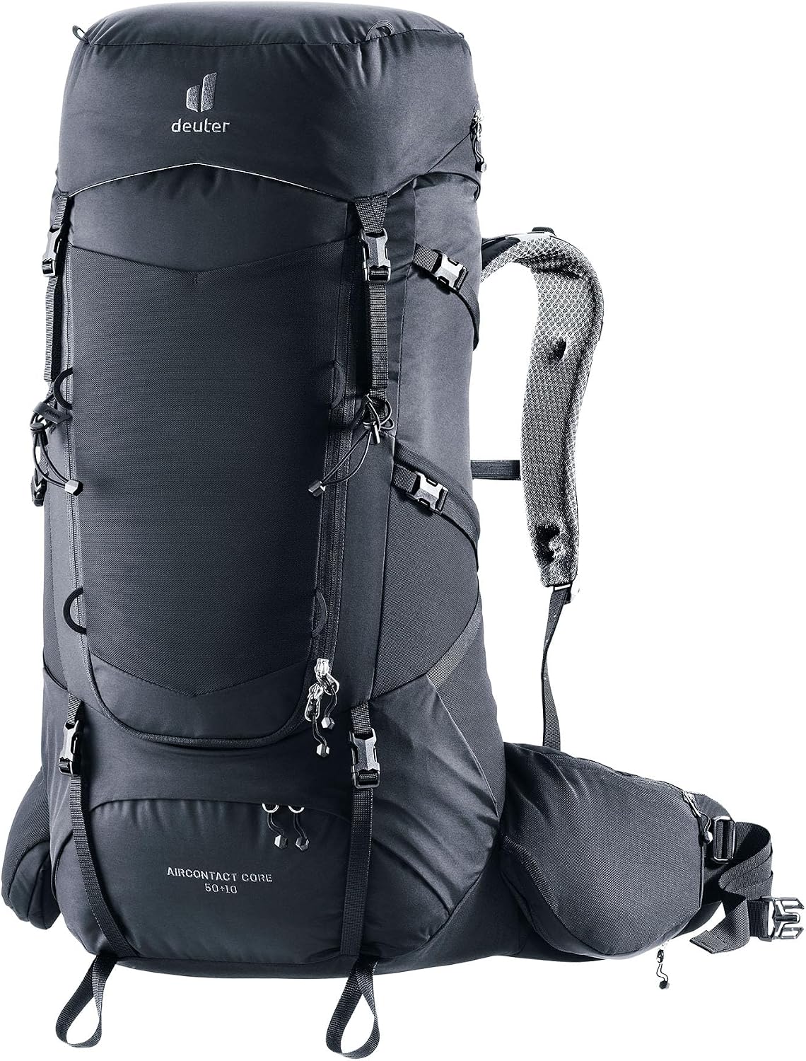 Deuter Aircontact Core 50+ 10L, Technical Multi-Day Hike Backpacking Pack - Savanna-Nori