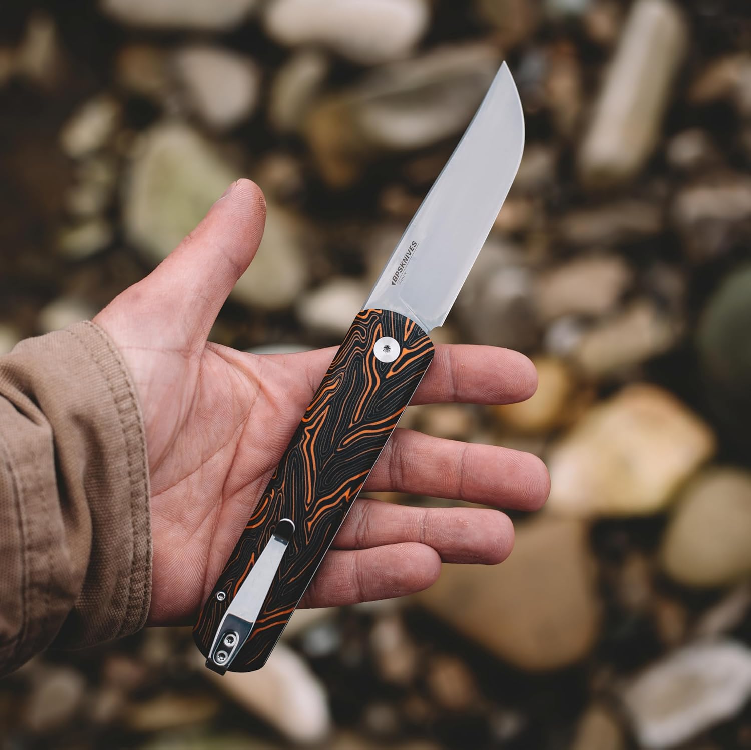 BPSKNIVES Skua - Folding Knife - Nitro-V Stainless Steel Blade with G-Mascus Handle - EDC Knife with Pocket Clip for Men - Sharp EDC Knife