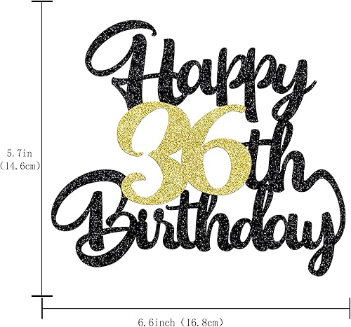 Miniatura 5 de Decoración de pastel de feliz cumpleaños número 36, decoración de fiesta de cumpleaños 36, complemento de regalo (36)