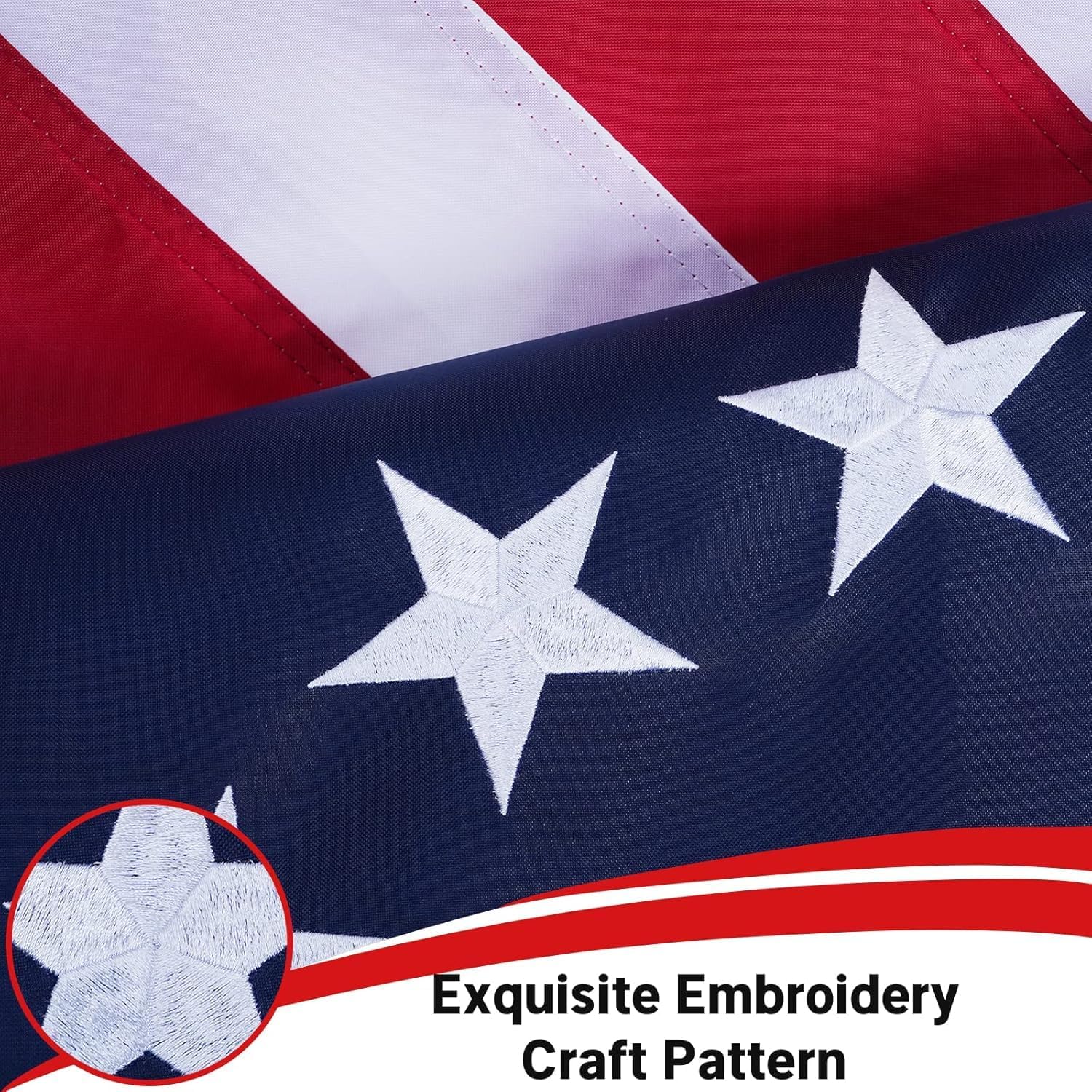 Betsy Ross Flag 5x8 Feet Outdoor Heavy Duty Embroidered 13 Stars Colonial Flags with 3 Brass Grommets, United States Betsy Ross Flags for 250th Anniversary Outside