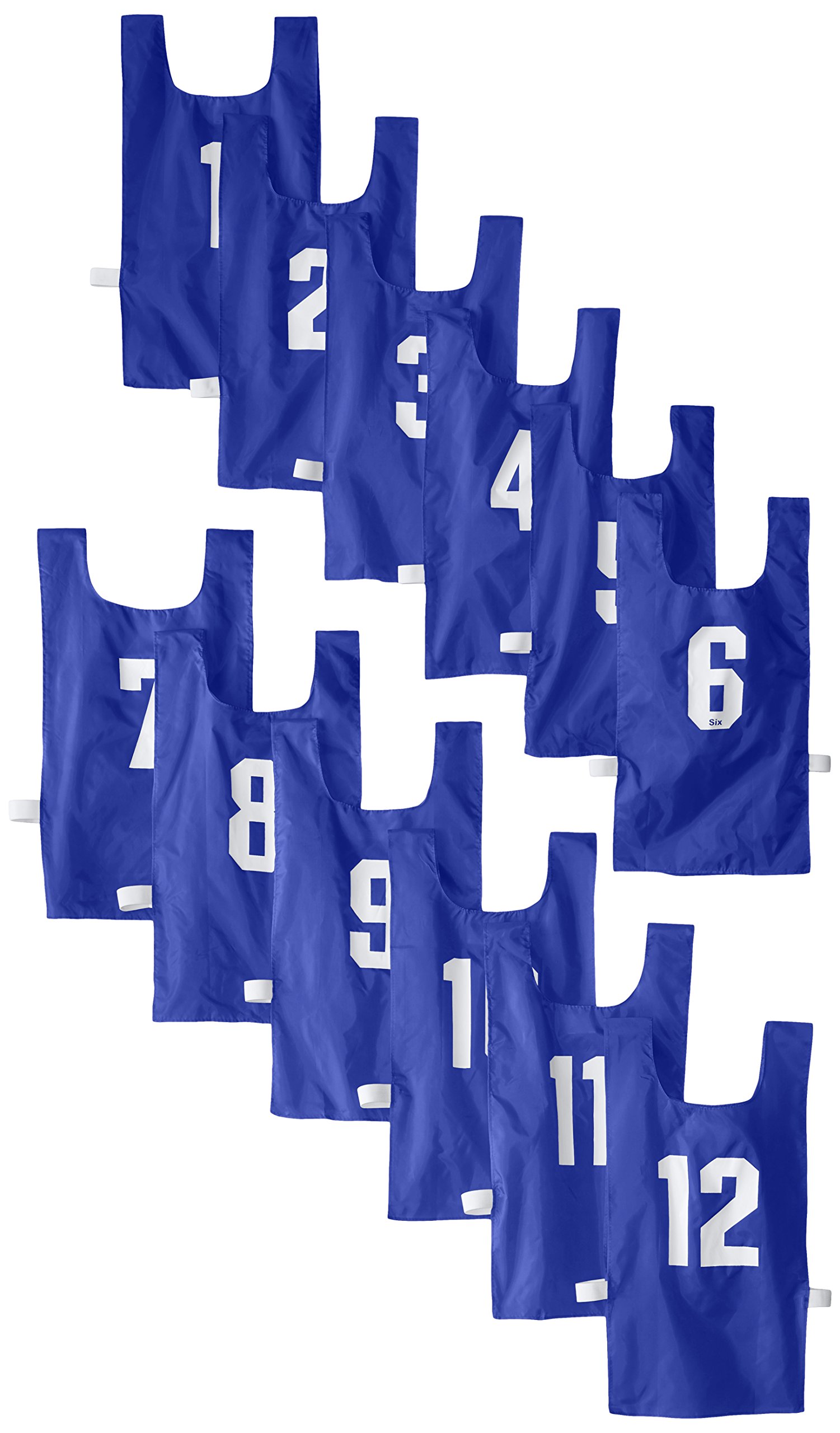 US Games Numbered Pinnies (Set Of 12) - Youth Size, Nylon, For Gym Class, Sports Practice, Team Games