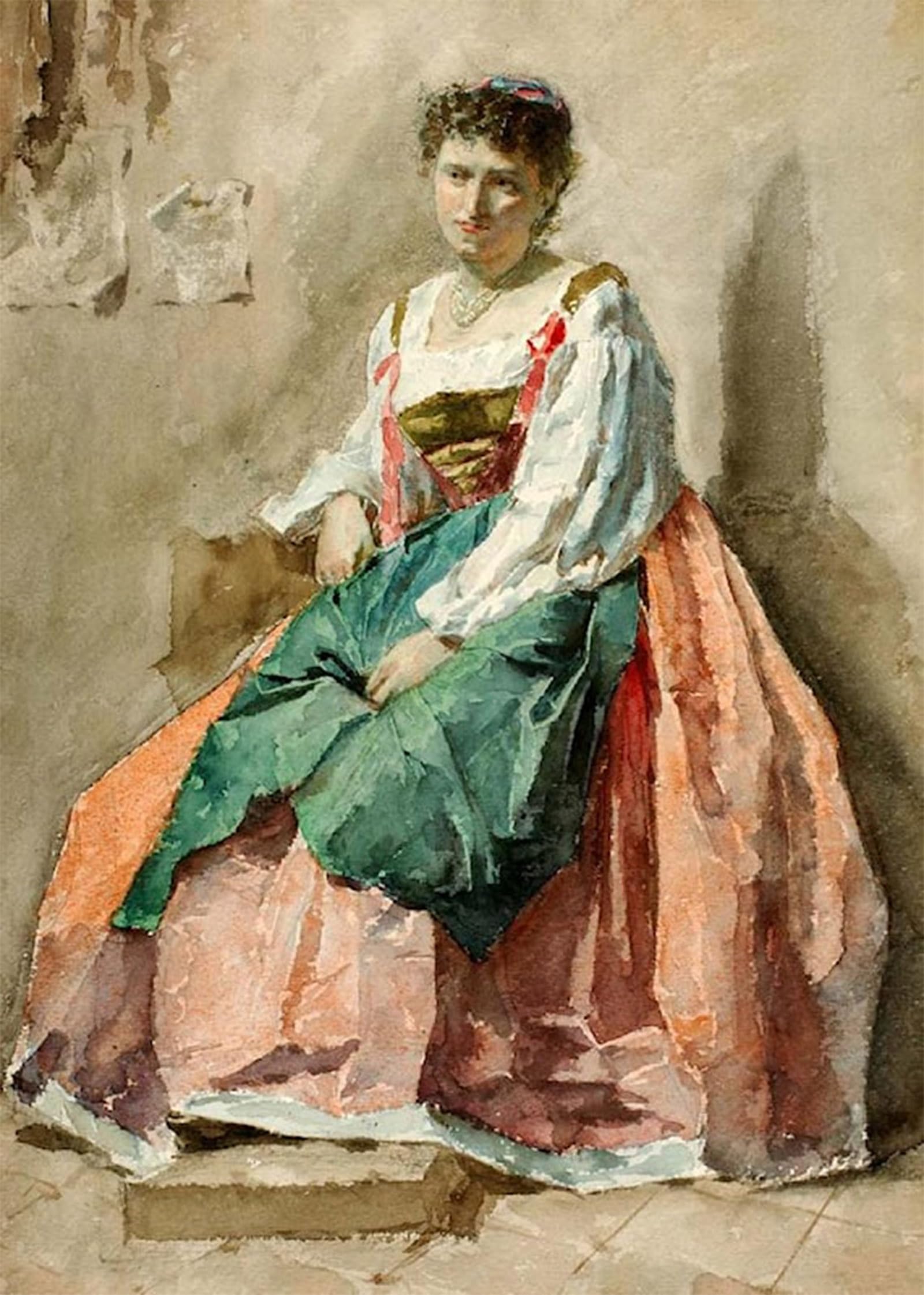 POSTERIIk Famous Animal Posters Vintage Picture Portrait of a Lady by Cesare Biseo Modern Wall Decor for Home Decor 60x90cm