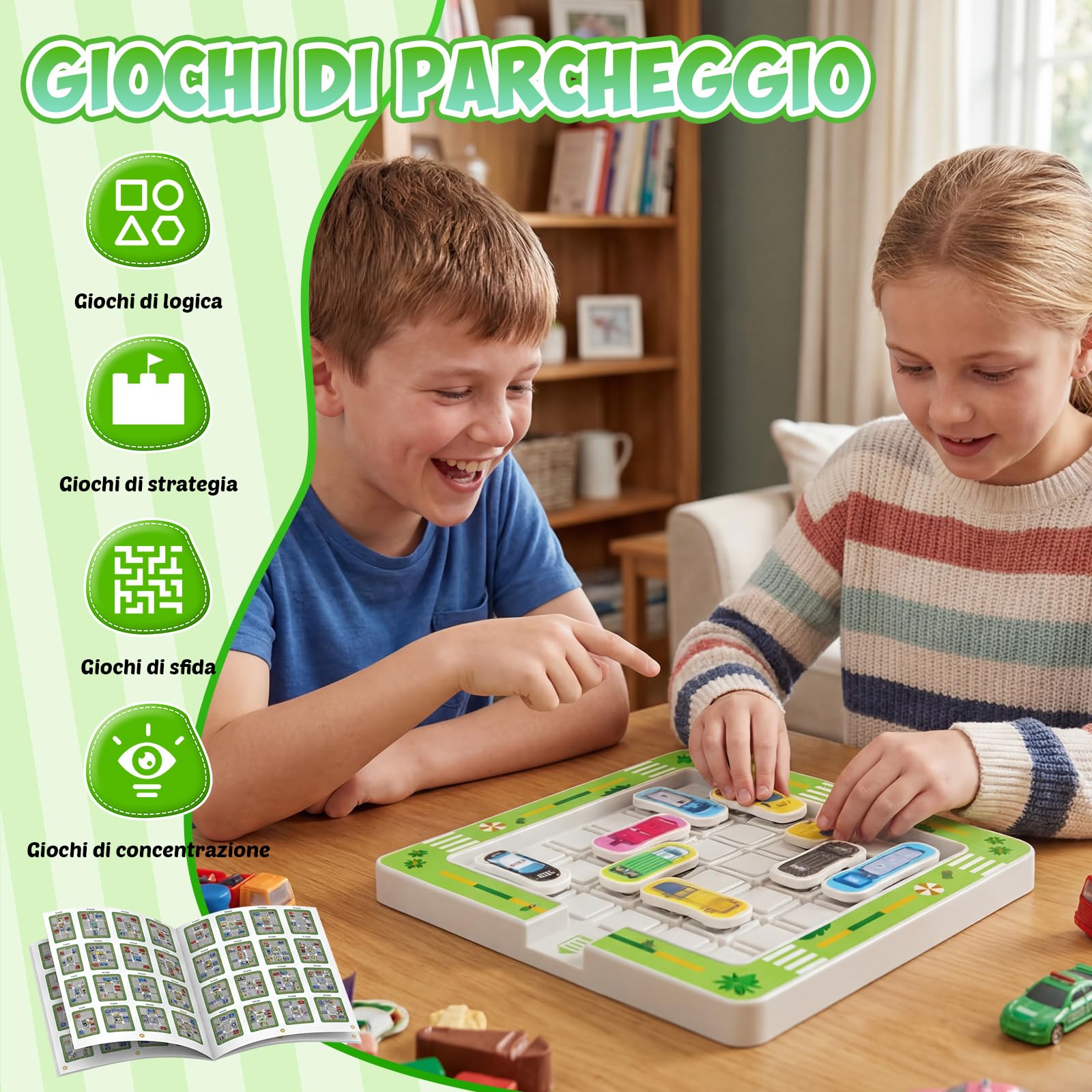 Giochi di Logica e Parcheggio per Bambini da 3 a 10 Anni – Gioco di Ingorghi Stradali con 360 Livelli, Puzzle Educativi in Legno per Famiglie, Idea Regalo per Ragazzi e Ragazze