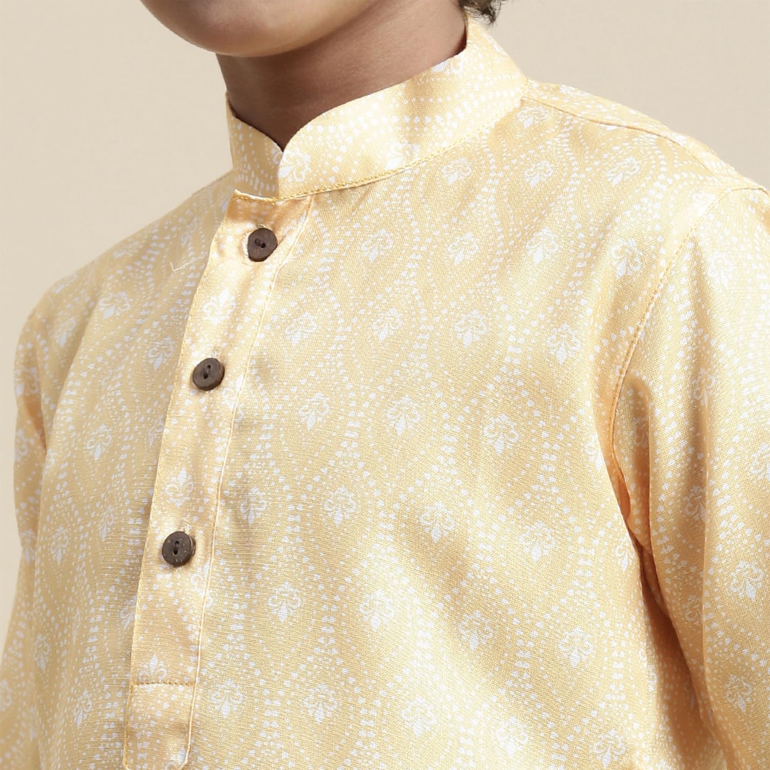 Sanwara Boy Printed Yellow Floral Pattern Kurta (28) 3