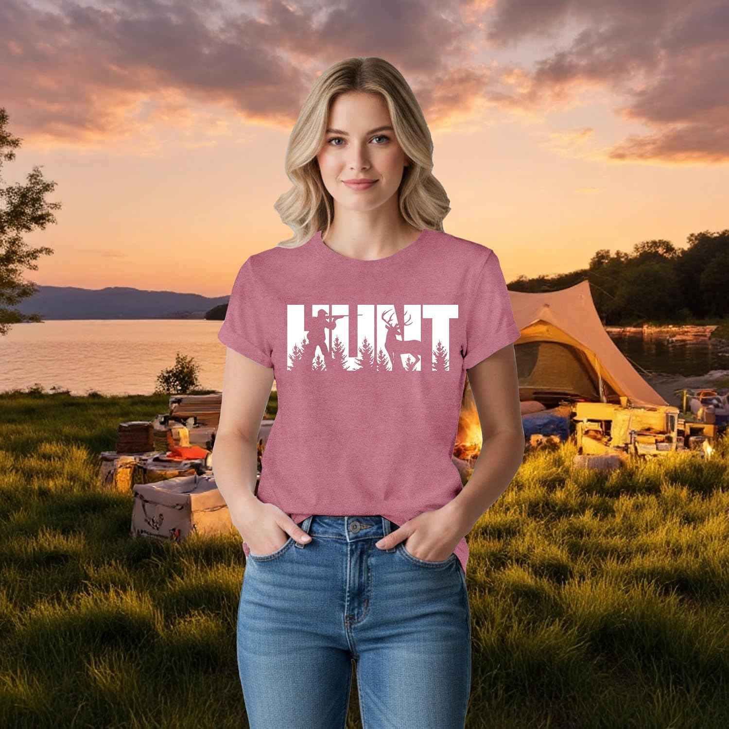LBP Hunt Shirt for Women Wild Hunting T-Shirt Adventure Tees Hiking Nature Mountain Tops image 2