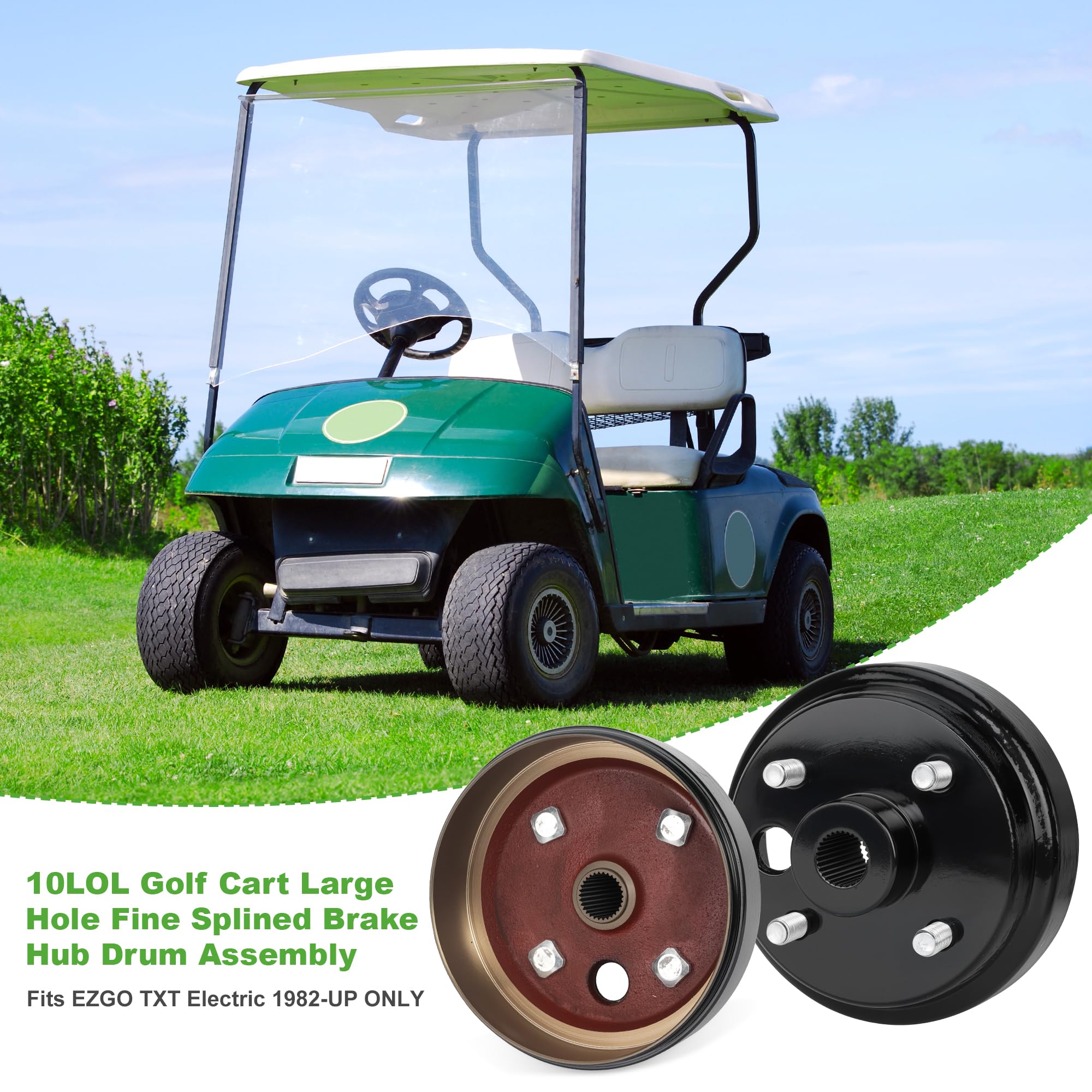 10L0L Golfwagen-Bremstrommel-Nabe für EZGO ab 1992 mit 4-Takt-Gasmotoren, ersetzt OEM 21807-G1 21807G1 41843-94