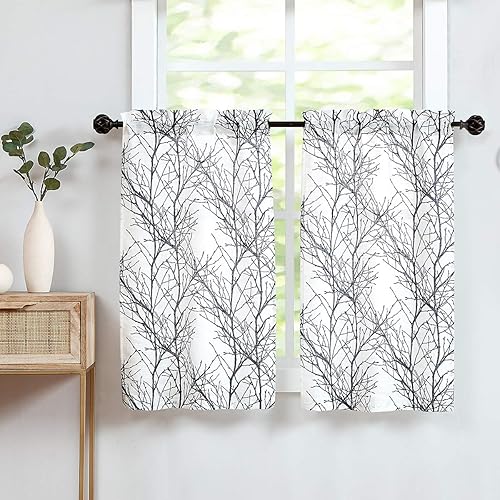 Fmfunctex - Cortinas semitransparentes con estampado de árbol