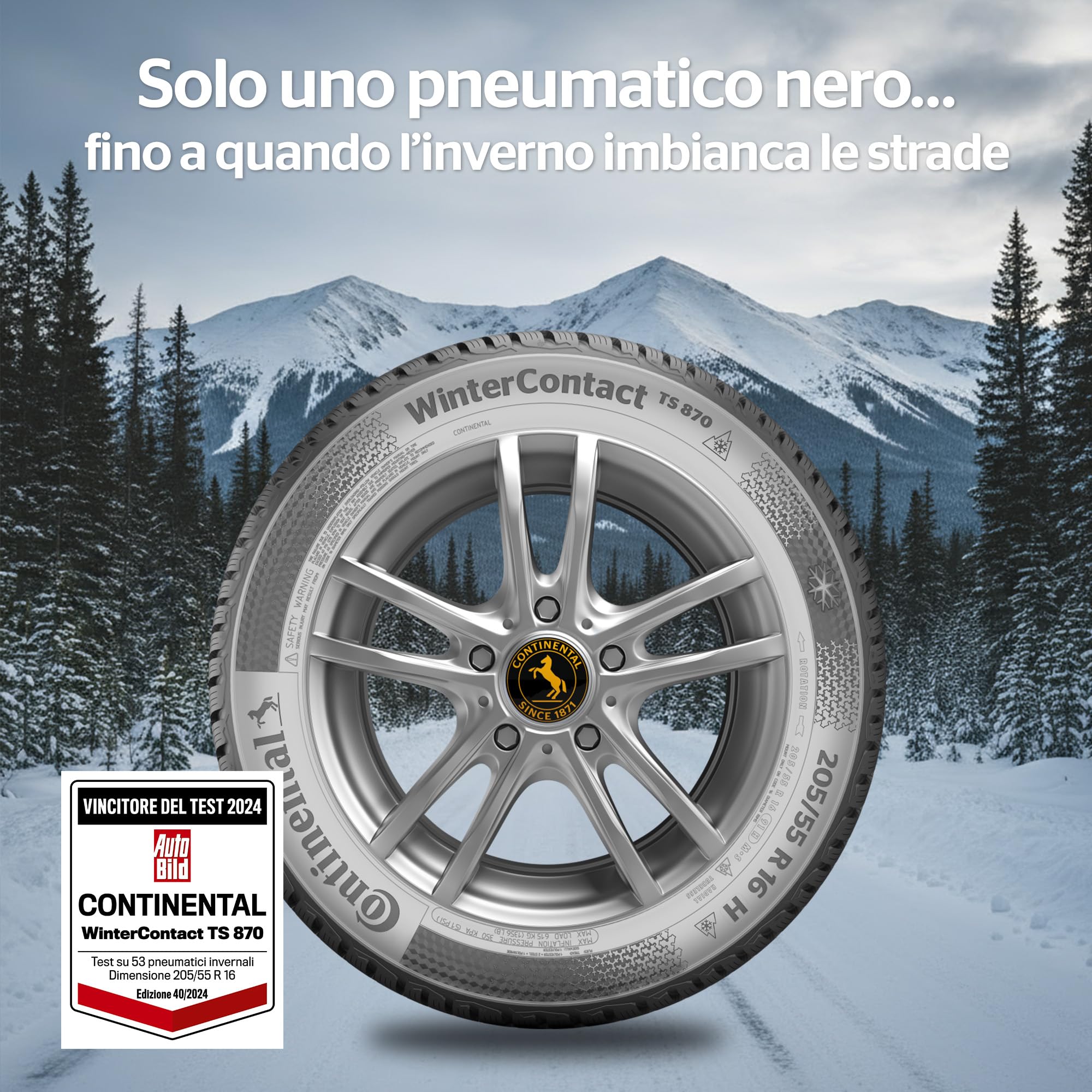 CONTINENTAL - WinterContact TS 870-185/60 R 15-84T/C/B/70dB - Pneumatico invernale