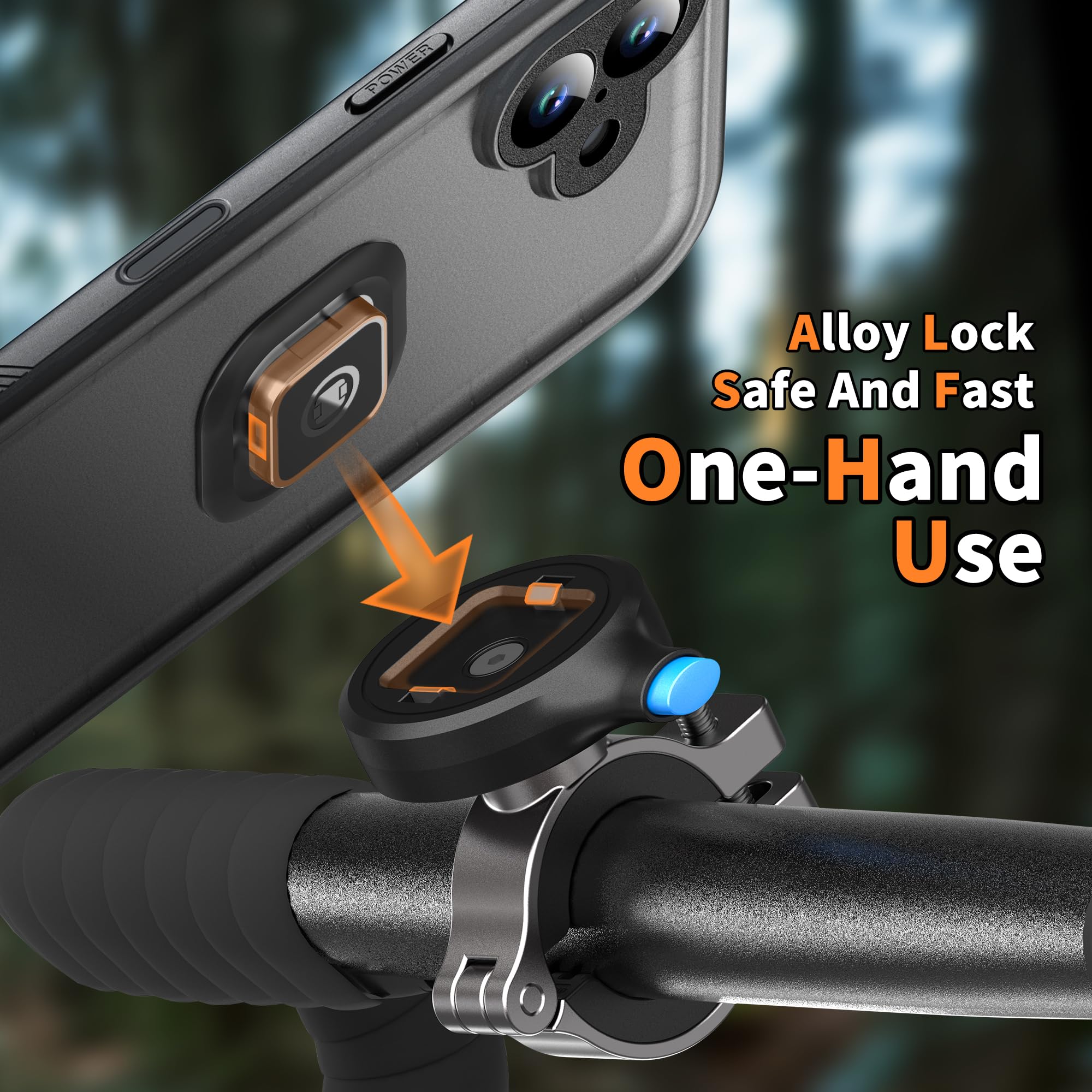 Cozycase Supporto Telefono Bici Moto Per iPhone 17 Impermeabile - Metallo/Alluminio Porta Cellulare Navigatore Manubrio Mtb Bicicletta Monopattino Elettrico Scooter Mountain Bike Waterproof