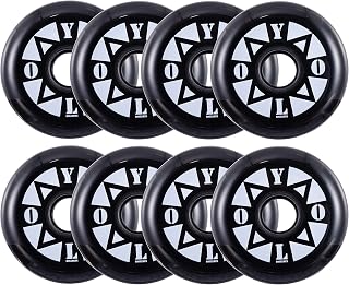YOLO Inline Skate Wheels (8-Pack) Use on Roller Blades, RipStiks, Luggage, Baggage or Wheelchairs (80mm)