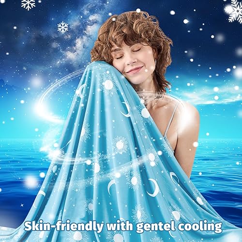 Miniatura 6 de inhand Manta refrescante tamaño King (90 x 108 pulgadas), mantas refrescadas para personas que duermen con calor, manta de verano ligera y