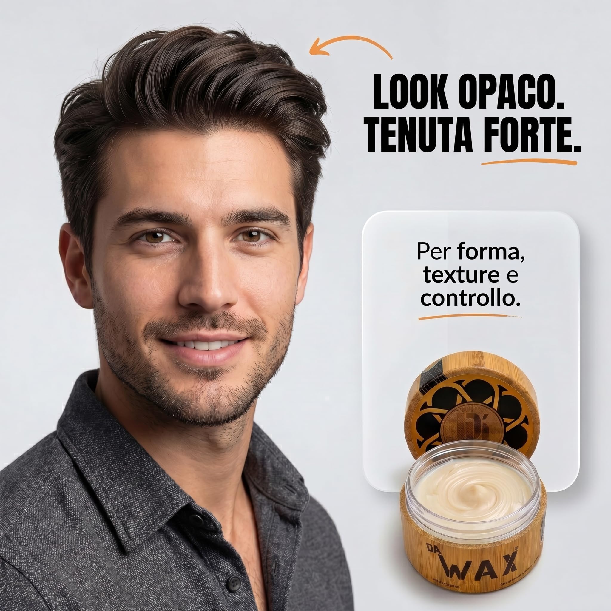 Da'Dude Da'Wax Cera Opaca Uomo 100ml – Tenuta Forte 12 Ore – Senza Parabeni e Siliconi – Tutti i Tipi di Capelli – Confezione Ecologica Bambù