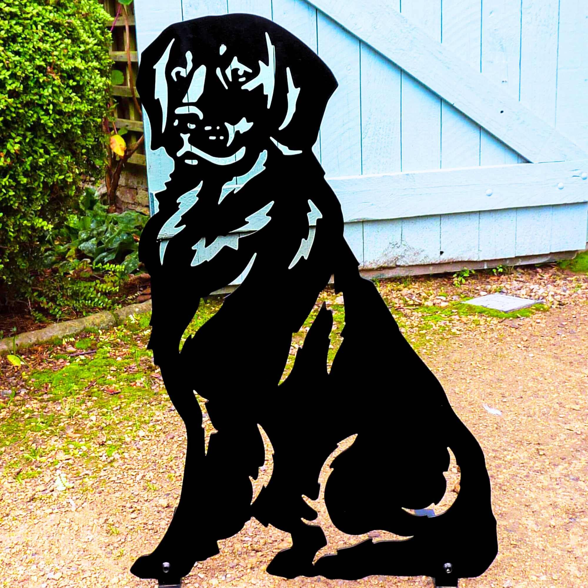 Golden Retriever Dog Lover Gift Animal Sculpture Housewarming Present House Indoor Outdoor Home Decor Art Pet Birthday Decoration Laser Cut Life Size Silhouette Figurine Garden Ornament (Black)