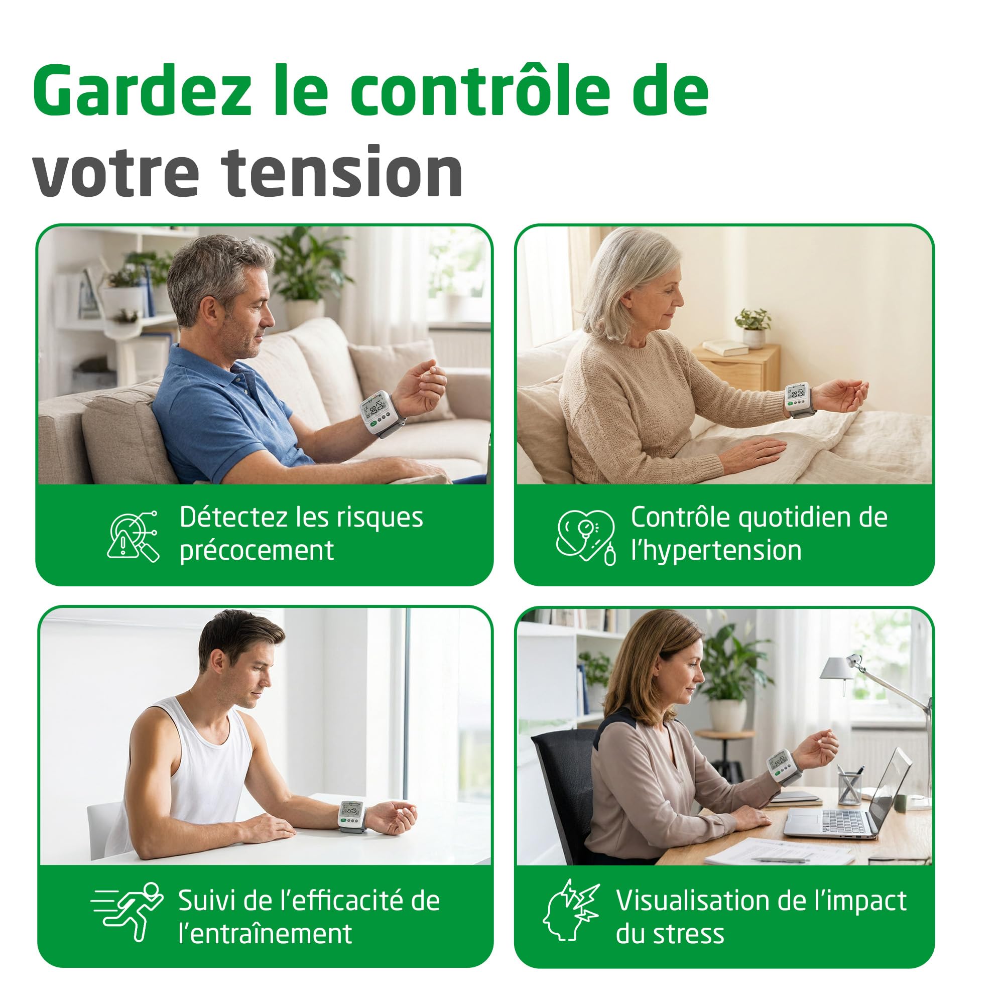 medisana BW 315 Appareil de mesure de la pression artérielle au poignet, Mesure précise de la pression artérielle et du pouls, Fonction de mémoire pour 2 utilisateurs, Détection des arythmies