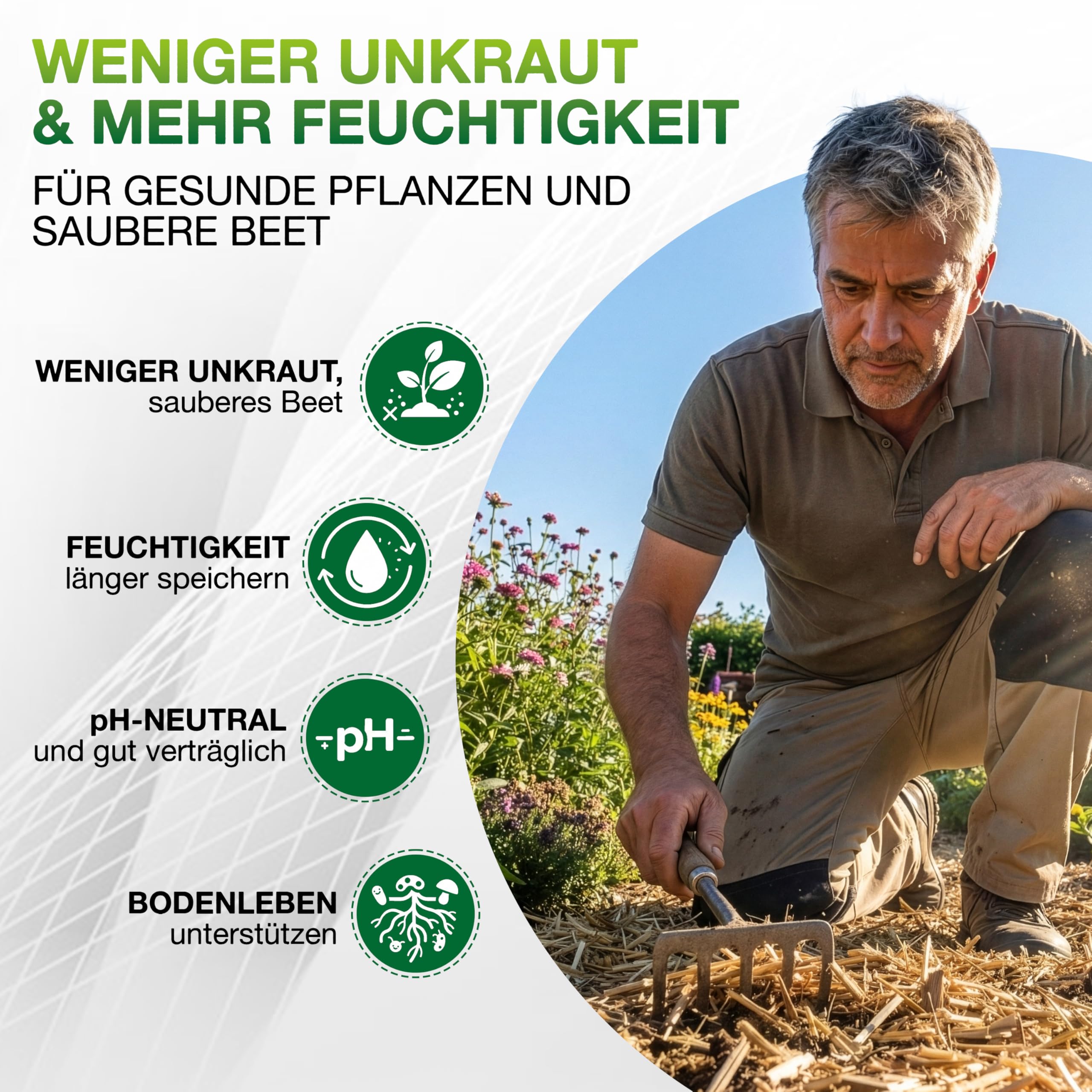 Jumbogras Miscanthus-Mulch 170 L – Rindenmulch-Alternative aus Chinagras/Elefantengras Häcksel – äußerst pflanzenverträglich – geeignet für Gemüse, Kräuter & co. – Schutz vor Unkraut & Austrocknung