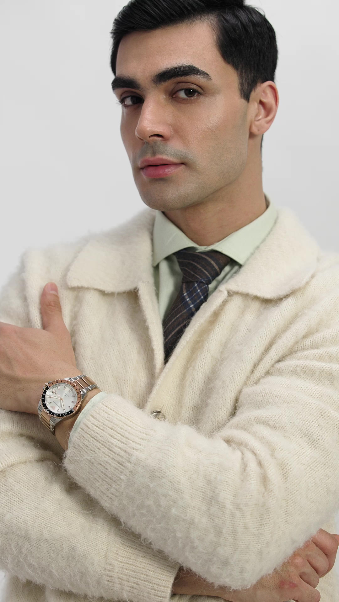 Emporio Armani Stainless Steel Analog White Dial Multicolor Strap